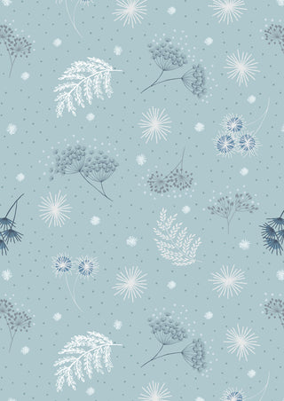 Frosted Garden on Mist Blue Flannel