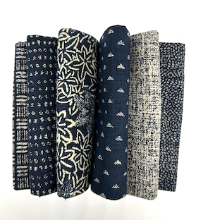 Blue Japanese Sevenberry 6 Half Yard Bundle