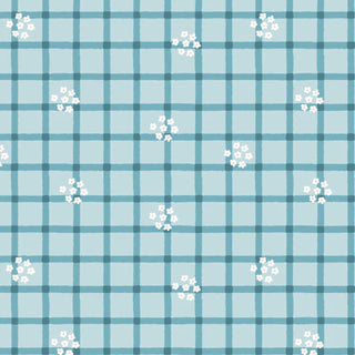 Woodland Creatures -Daisy Plaid Blue