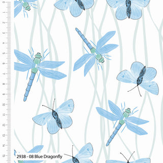 Cotton Sarah Payne Blue Dragonfly