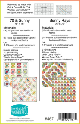 70 & Sunny/Sunny Rays  Quilt Pattern