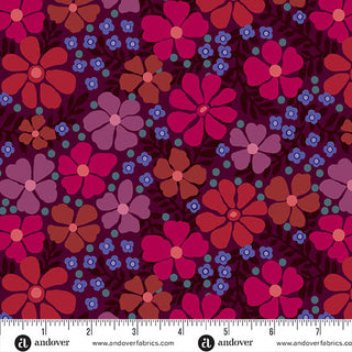 Mystic Meadow - Packed Floral Red