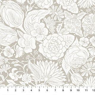 Folktale White Outline Flowers on Tan