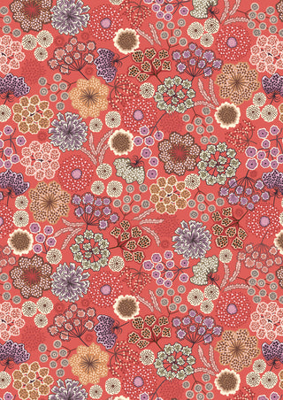 Large Autumn Floral on Warm Red