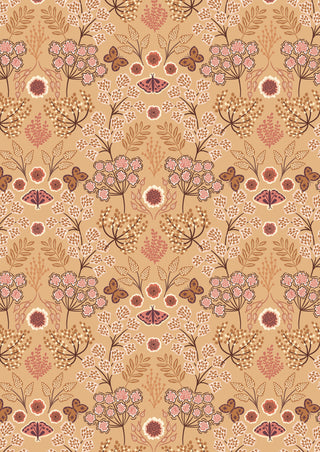 Large Floral Butterfly on Warm Gold