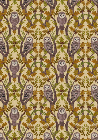 Wise Owls on Light Gold - Old Quercus