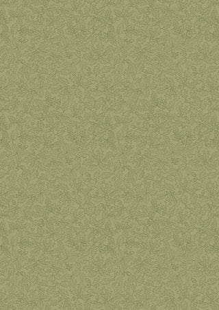 Sketched Oak Leaves on Woodland Green - Old Quercus