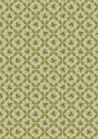 Acorn Trellis on Apple Green - Old Quercus