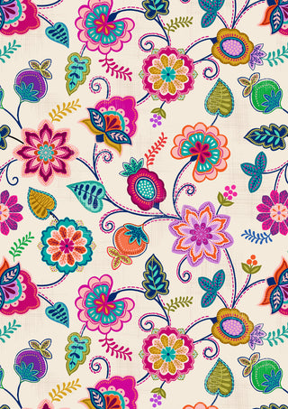 Sambramha Floral on Cream