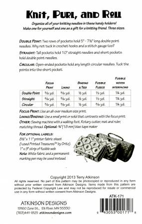 Knit, Purl, and Roll Carrier Pattern - Atkinson