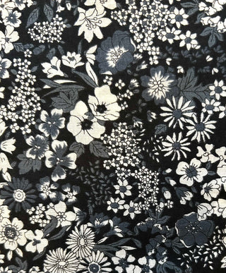 Black/Cream Flowers - Cotton