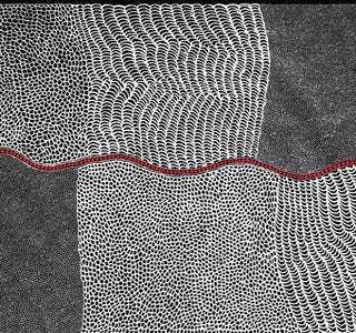 Bush Onion Dreaming Black - Aboriginal