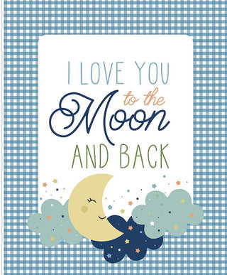 Love You to the Moon Panel Blue - 35.5"x43.5"