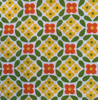 Yellow Flower Grid with Orange