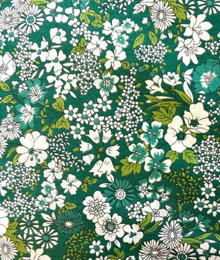 Green/Cream Flowers - Cotton