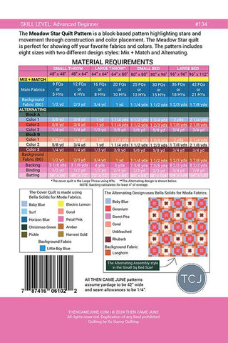 Meadow Star Quilt Pattern - Then Came June