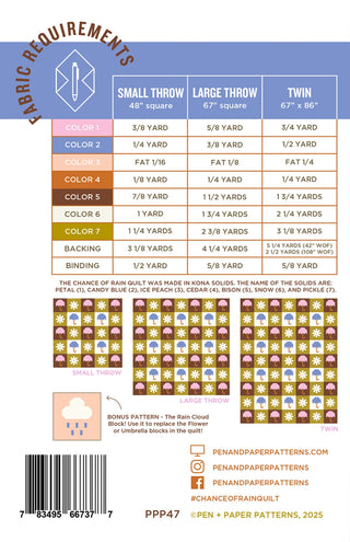 Chance of Rain Quilt Pattern
