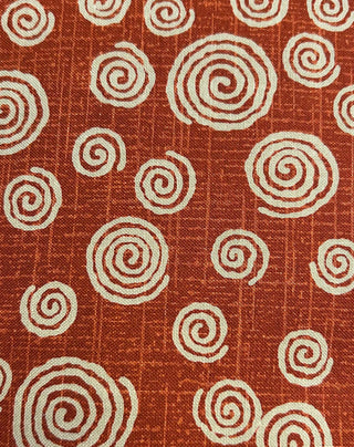 Uzamaki Circles Cotton Broadcloth - Rust