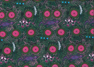 Snake & Goanna Bush Tucker Pink - Aboriginal