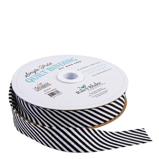 Single Fold Quilt Binding - Stripes Black