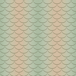 WI-All Over Fish Scales - Peach/Green 1 yd