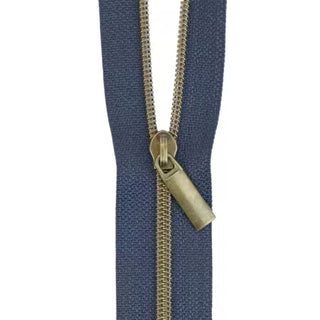 #3 Navy Zipper - Antique Coil