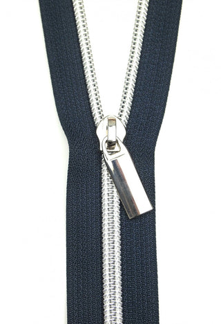 #5 Navy Zipper - Nickel Pull