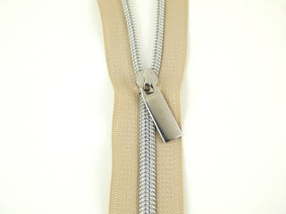 #5 Beige Zipper - Nickel Pull