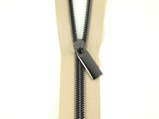 #5 Beige Zipper - Gunmetal Pull