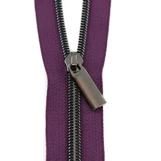 #5 Purple Zipper - Gun Metal