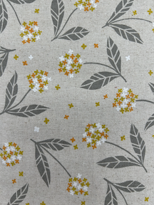 Grey Leaves Flower Clusters - Fern Textiles