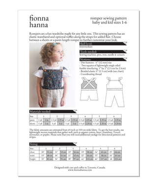 Romper Sewing Pattern